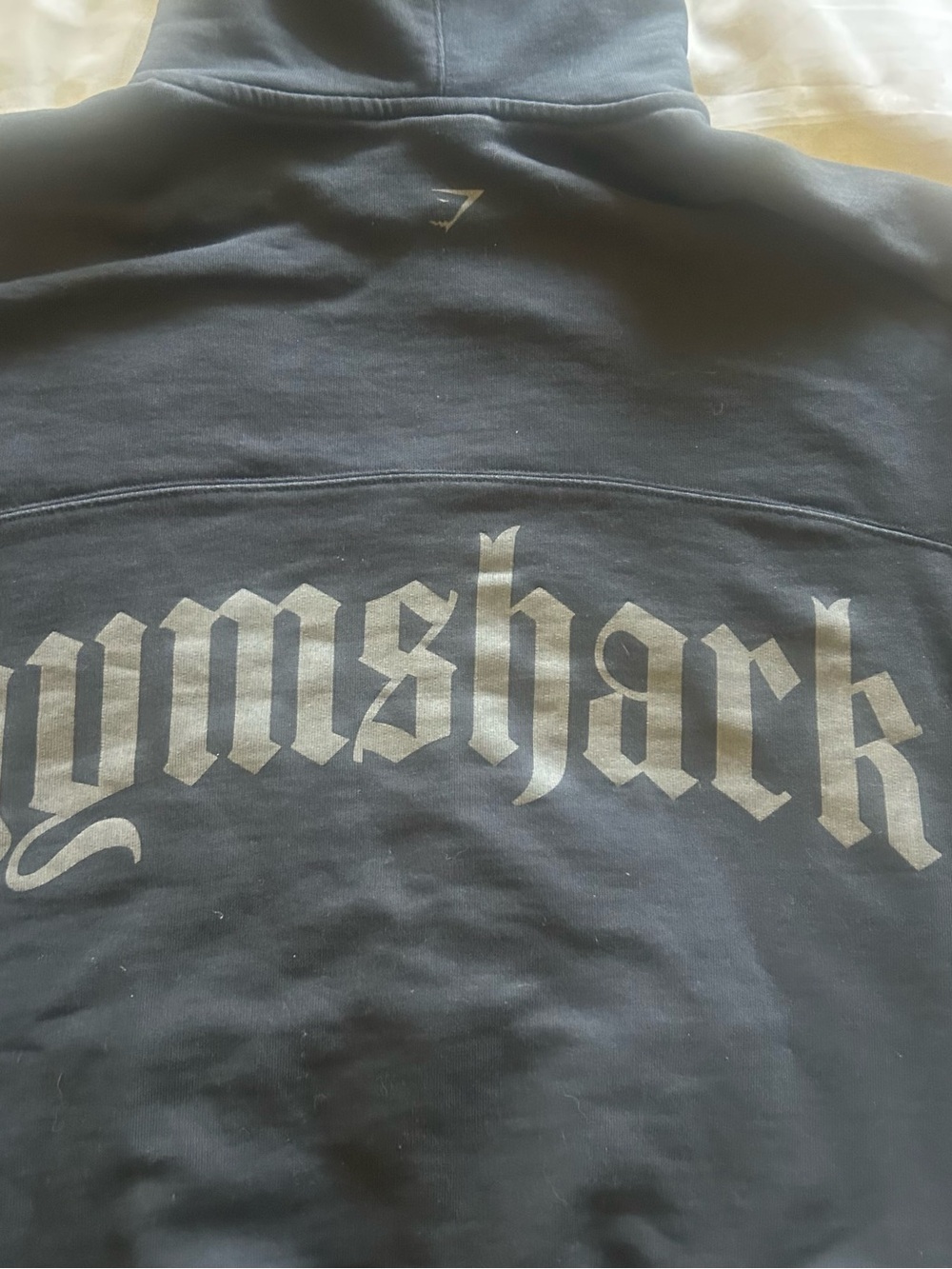 Gymshark Black Hoodie with Silver Old English Logo